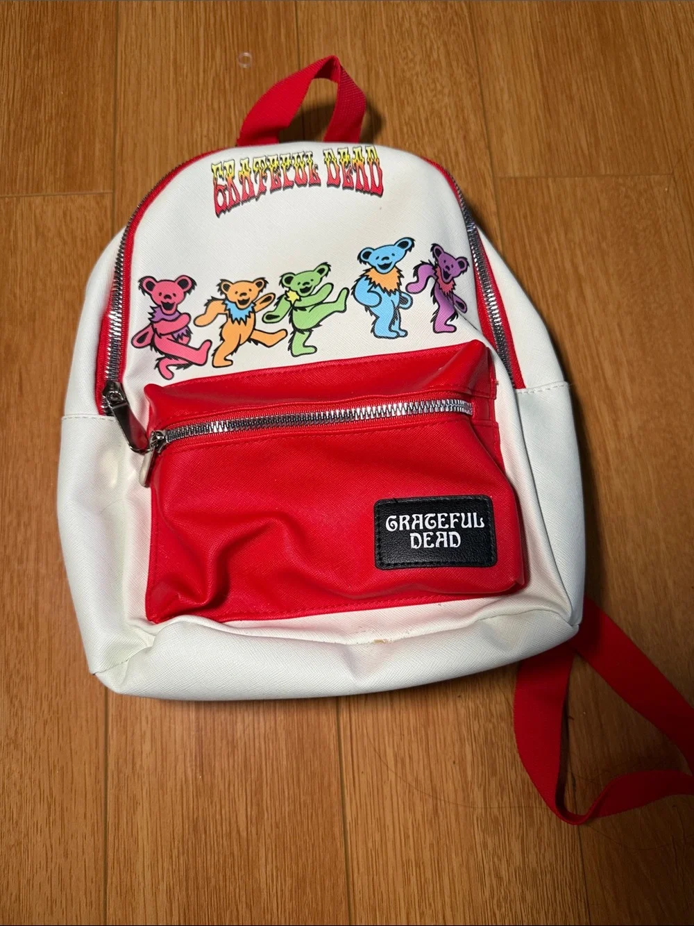 Grateful Dead White & Red Dancing Bears Mini Backpack